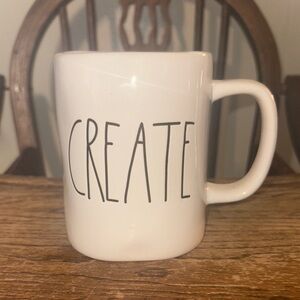 White Ceramic Mug with 'CREATE' Text